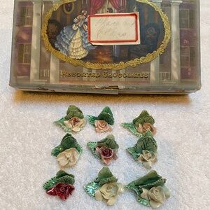 Vintage Rose Flower Place Card Holders (9)